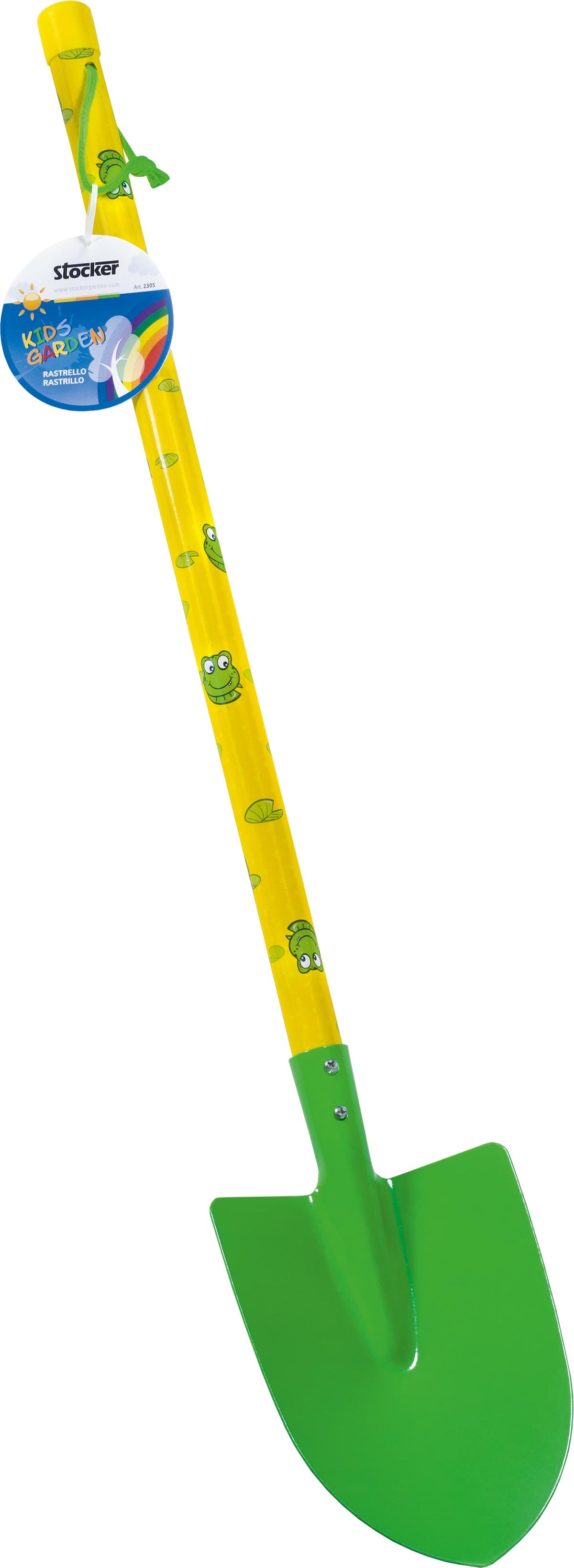 Pala in metallo per bambini verde Stocker Art 2304 con lunghezza da 78cm.