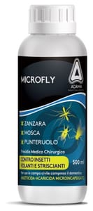 Insetticida acaricida microincapsulato MICROFLY flacone da 500ml contro insetti volanti e striscianti.