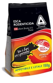 Esca rodenticida in pasta fresca KOLLANT BRODY 2.5 PASTE ROSSO confezione da 150gr.