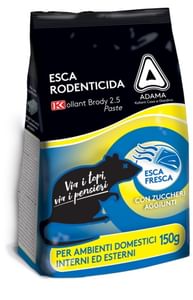 Esca rodenticida in pasta fresca KOLLANT BRODY 2.5 PASTE BLU confezione da 150gr.