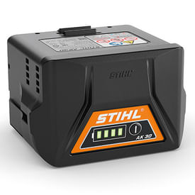 Batteria Stihl AK 30 agli ioni di litio da 180 Wh con indicatore dello stato di carica al LED.