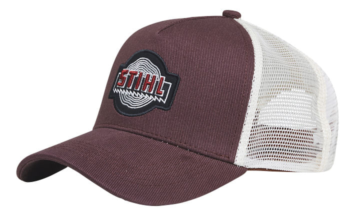 Cappello con visiera Stihl HERITAGE marrone in stile trucker.