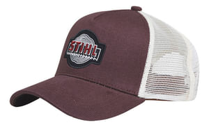 Cappello con visiera Stihl HERITAGE marrone in stile trucker.