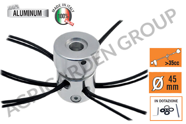 Testina multifilo mini-mulcher 12 fili con attacco universale per decespugliatore