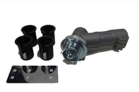 Coppia conica universale per decespugliatore fornita di inserto per tubi diametro 24