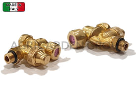 Getto doppio per atomizzatore registrabile in ottone