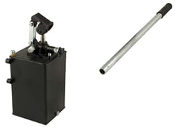 Pompa a mano 25 cc semplice effetto con volantino di discesa completa di serbatoio