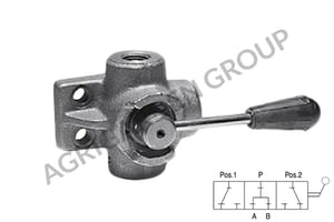 Deviatore a 3 vie manuale 3/8"