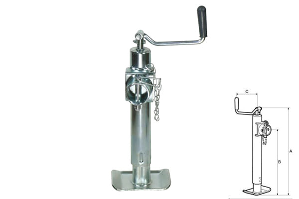 Piede d’appoggio ribaltabile montaggio a tubo per rimorchio agricolo