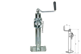 Piede d’appoggio ribaltabile montaggio a tubo per rimorchio agricolo