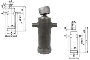 Cilindro telescopico idraulico per rimorchi agricoli e industriali