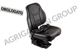 Sedile a base piana omologato con regolazione in altezza con cinture per trattore