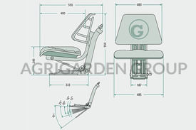 Sedile meccanico pvc universale con regolazione schienale in 5 posizioni per trattore