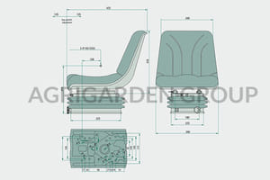 Sedile CE meccanico pvc con regolazione altezza per trattore