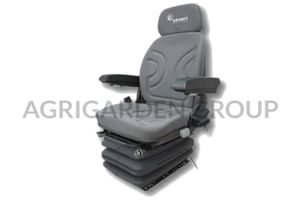 Sedile in tessuto grigio sospensione pneumatica con regolazione schienale, altezza per trattore