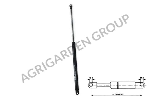 Pistoncino molla a gas per lunotto e vetro posteriore per trattore