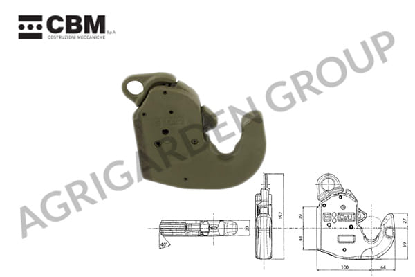 Gancio automatico CBM per bracci inferiori destra e sinistro categoria 1 per sollevatore