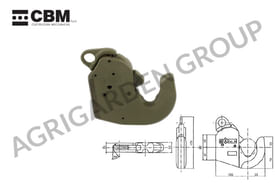 Gancio automatico CBM per bracci inferiori destra e sinistro categoria 2S per sollevatore