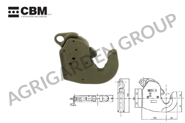 Gancio automatico CBM per bracci inferiori destra e sinistro categoria 2 per sollevatore