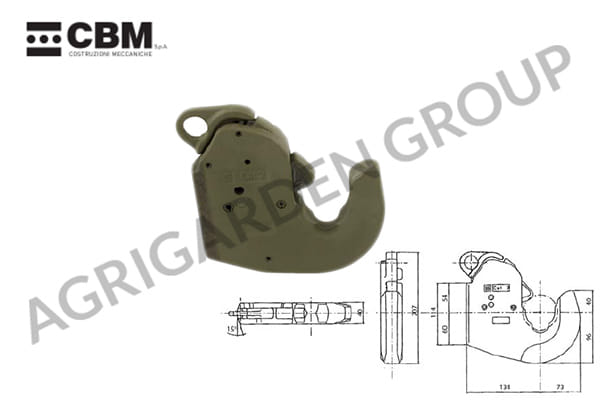 Gancio automatico CBM per bracci inferiori destra e sinistro categoria 3 per sollevatore