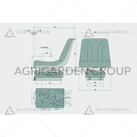 Sedile CE meccanico pvc con regolazione altezza per trattore