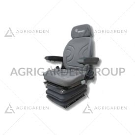 Sedile in tessuto grigio sospensione pneumatica con regolazione schienale, altezza per trattore