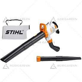 Aspiratore/trituratore elettrico Stihl SHE 81 potente per uso privato intensivo con sacco di raccolta da 45 litri.