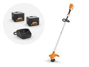 Decespugliatore a batteria Stihl FSA 60 R per uso privato.-Macchina con kit 2 batterie AK 20 e caricatore AL 101