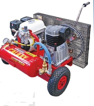 Motocompressore D'aria carrellato a scoppio Zanon GALAXY T-456 da 5,5HP con serbatoio da 10Lt.