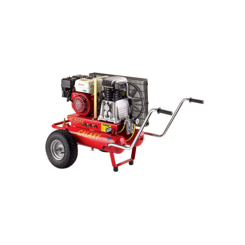 Motocompressore D'aria carrellato a scoppio Zanon GALAXY T-555 da 6,5HP con 2 serbatoi da 11Lt.