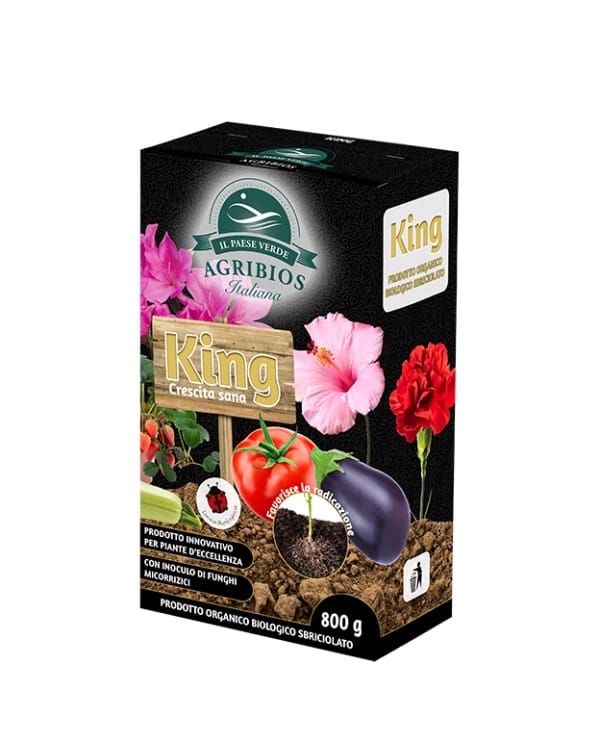 KING Crescita Sana confezione da 800gr, favorisce la crescita delle piante a 360°.