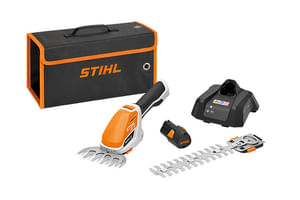 Kit tagliasiepi a batteria Stihl HSA 26 con due lame e borsa