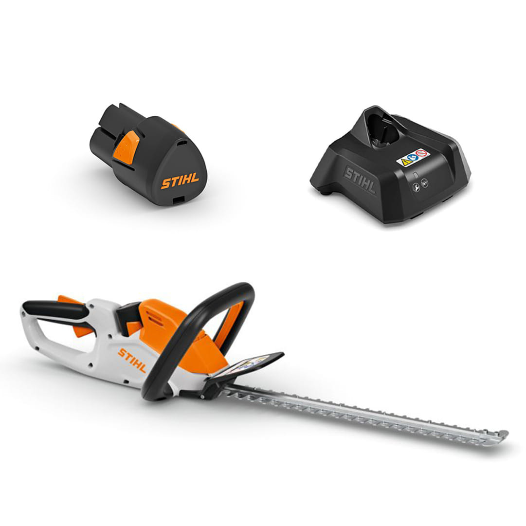 Tagliasiepi a batteria Stihl HSA 30 con un peso di 2kg e lama da 45cm.-Macchina Kit batteria As 2 + caricatore AL 1