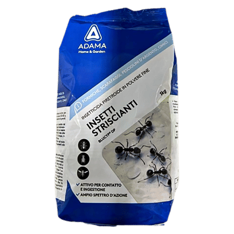 Insetticida piretroide in polvere fine BLUCYP DP 1Kg contro formiche e insetti striscianti.