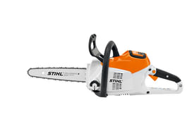Motosega a batteria Stihl MSA 160 C-B con tendicatena rapido, peso di 3,1Kg e barra da 30cm.