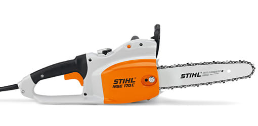 Elettrosega Stihl MSE 170 C-Q da 1,7Kw con barra da 35cm e peso di 4,2Kg.