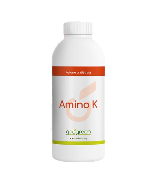 Concime organo azotato AMINO K liquido bottiglia da 1Kg a base di aminoacidi liberi.