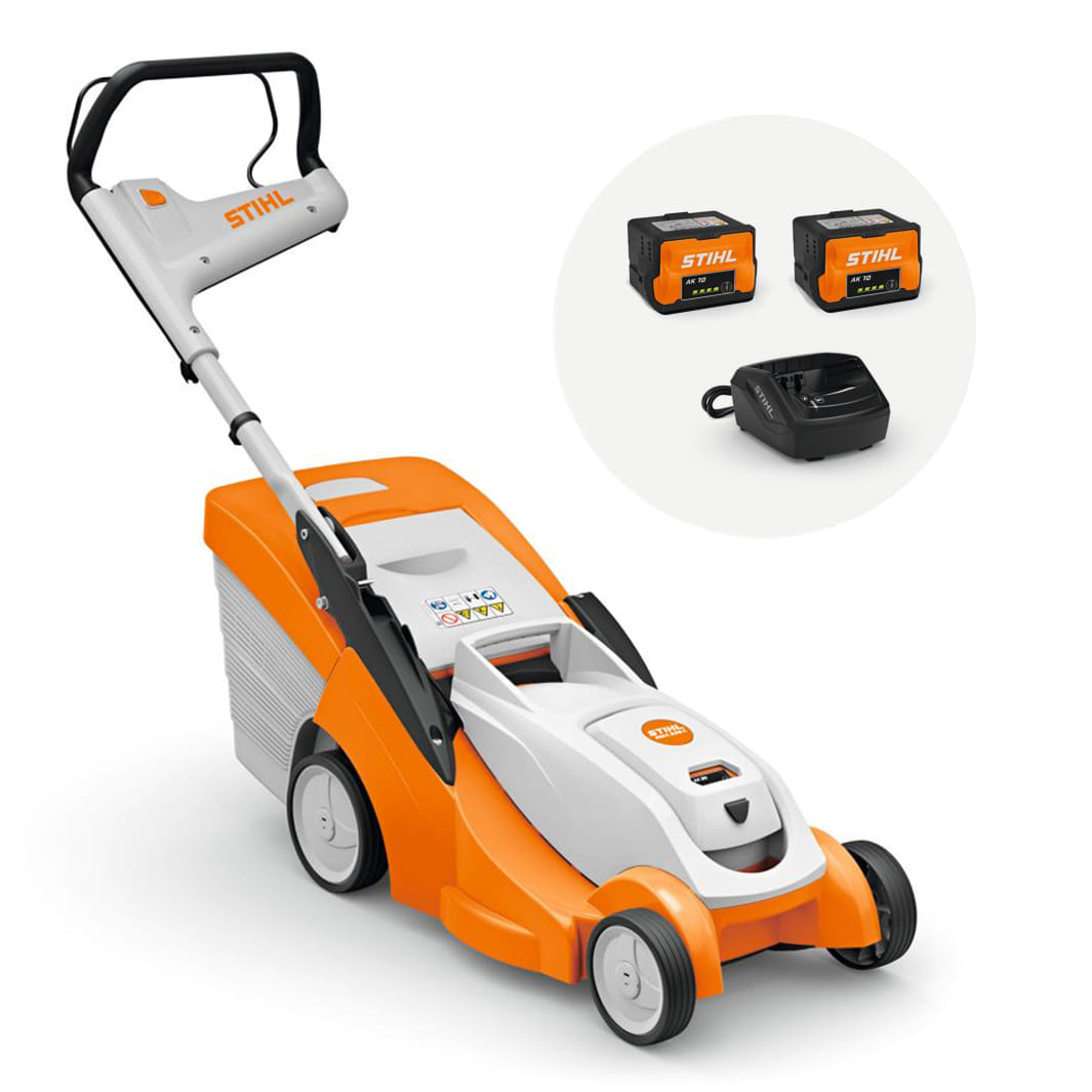 Tagliaerba Stihl RMA 239 C a batteria da 900W e 15kg di peso-kit con 2 AK30+AL101