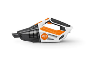 Aspirapolvere a batteria portatile Stihl SEA 20 fornito con batteria e caricatore.