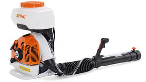 Atomizzatore a scoppio spalleggiato Stihl SR 430 con serbatoio per liquidi da 14lt.