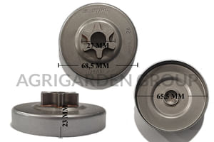 Rocchetto pignone campana frizione 3/8 6 denti originale Stihl motosega ms 200 t