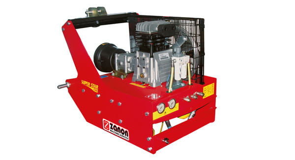 Compressore D'aria con attacco a 3 punti per trattore Zanon SUPER STAR T-558 da 15HP con 2 serbatoio da 14lt e 10lt.
