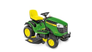 Trattorino rasaerba a scarico laterale John Deere X167 da 724cc con piatto di taglio da 122cm.