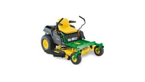 Trattorino rasaerba a scarico laterale John Deere Z515 E a sterzata zero da 708cm3 con piatto di taglio da 122cm.